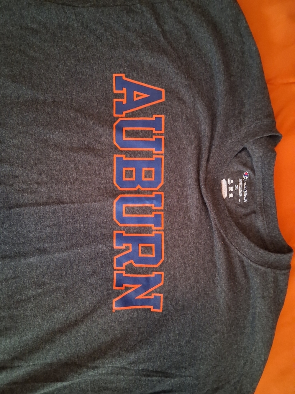 Champion Authentic Auburn Tigers Graphic Logo Gray Crew Neck Tee Men XL - Picture 4 of 5